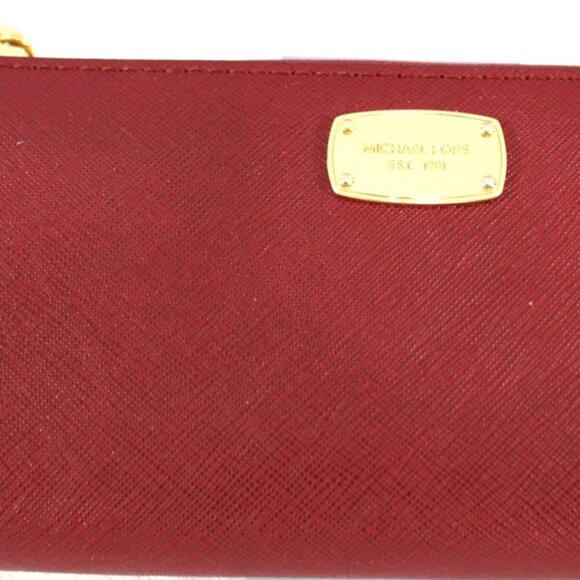 Michael Kors Jet Set Travel Tote & Wallet Set – Dark Red Saffiano Leather - Picture 12 of 17